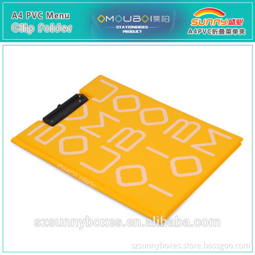 Wholesale Office Folder Type PVC Imitation Leather Document Display Clip Folder With Inner Pocket